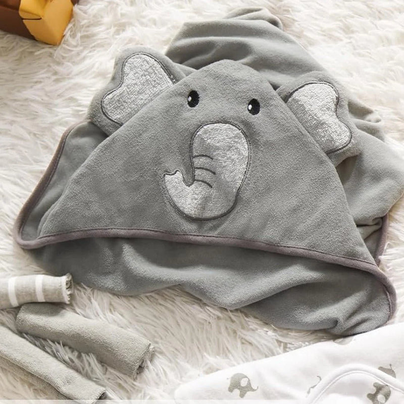 Set de Toalla con Capucha y Toallitas para el baño