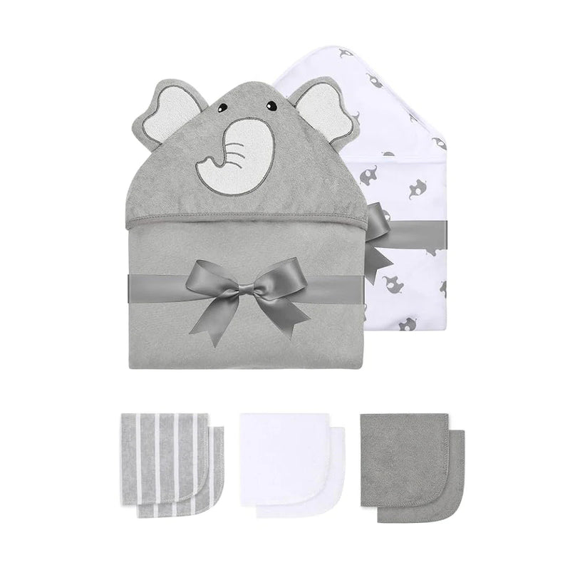 Set de Toalla con Capucha y Toallitas para el baño