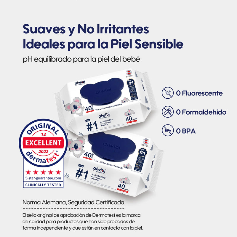 Toallita Húmeda Premium 99,9% Agua – Hipoalergénica