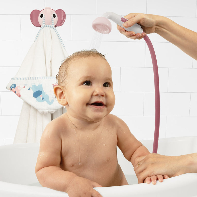 Set de Baño Ducha Elefante y Toalla Rosa Yookidoo