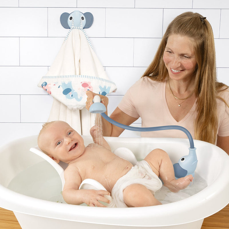 Set de Baño Ducha Elefante y Toalla Azul Yookidoo
