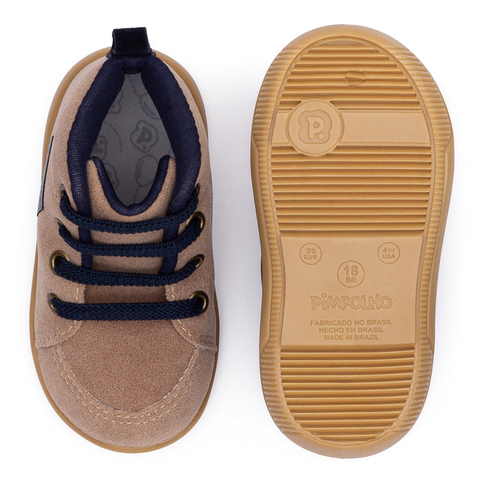Zapato con caña beige azul Pimpolho