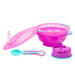 Pack de 2 bowls con base de succión con tapa y cuchara rosado-morado VITAL BABY