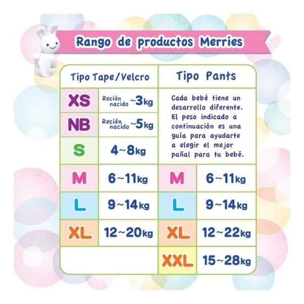Pack 6x Pañales Merries Pants G 27un