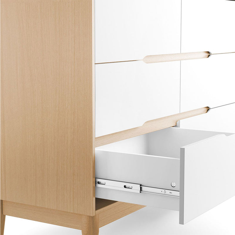 Comoda Tomi 6 Cajones Blanca con Natural