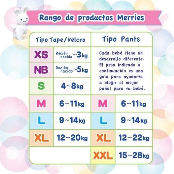 Pack 4x Pañales Merries Pants XG 38un cada uno