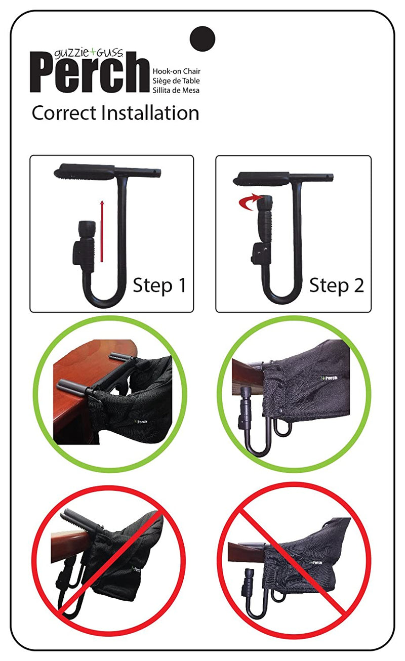 Silla de comer portátil Perch Charcoal