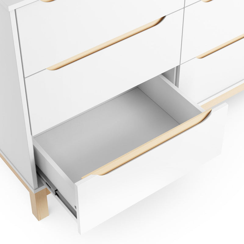 Comoda Cozy 6 cajones Blanca con Madera