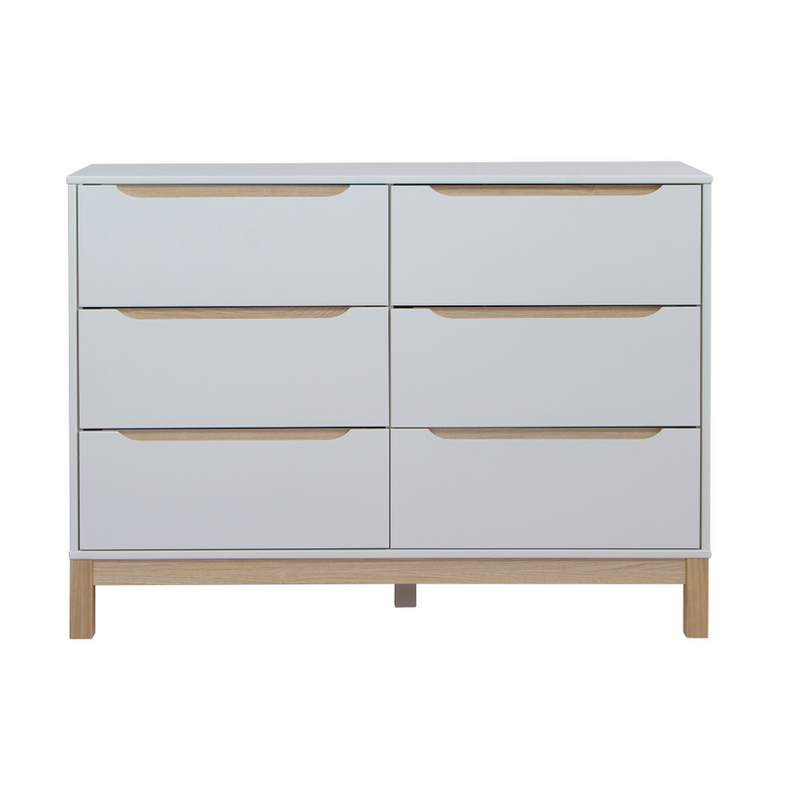 Comoda Cozy 6 cajones Blanca con Madera