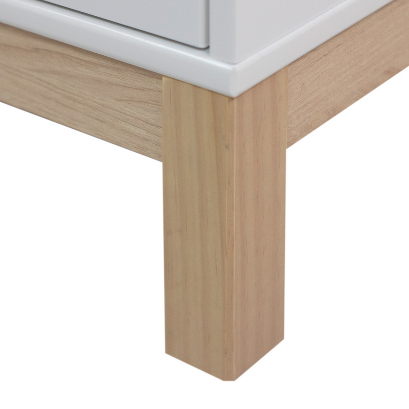 Comoda Cozy 6 cajones Blanca con Madera