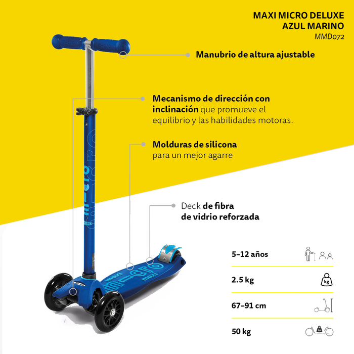 Micro Scooter Maxi Deluxe Azul Marino