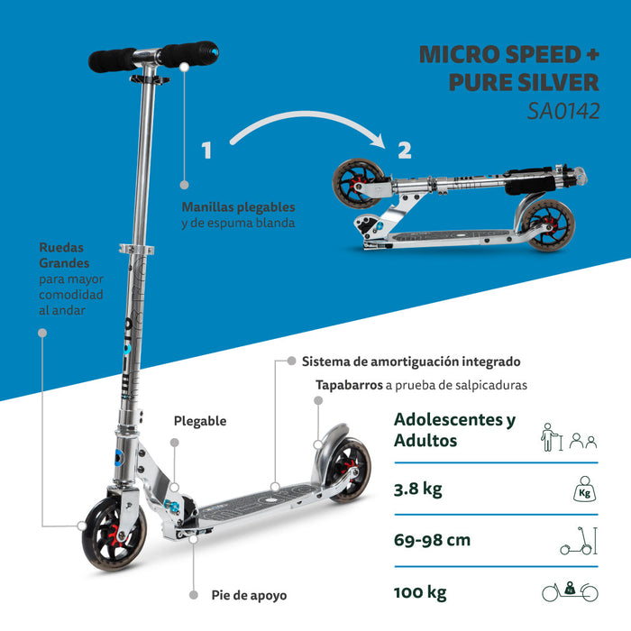 Micro Scooter de adulto Speed Pure Silver