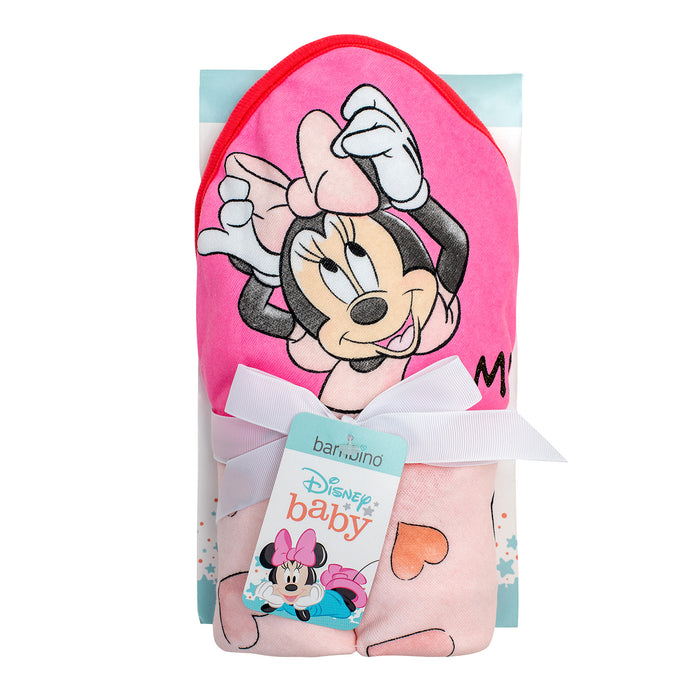 Toalla Capucha Minnie Corazones