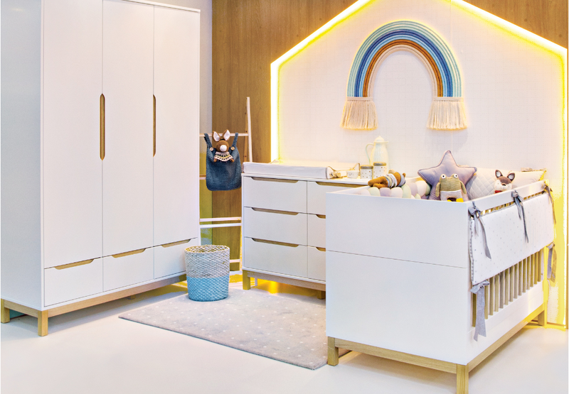 Comoda Cozy 6 cajones Blanca con Madera