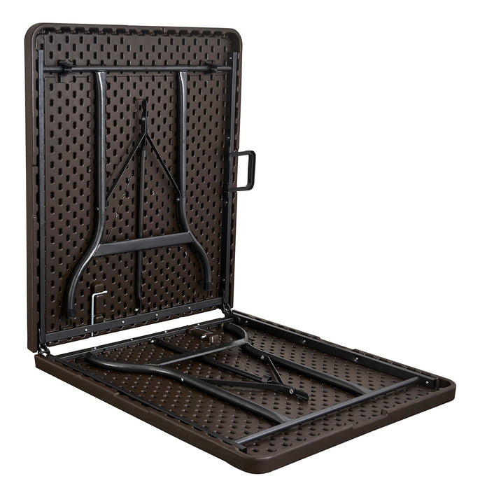 Mesa Plegable Rectangular 180x74 cm Diseño Café - NORTHWEST