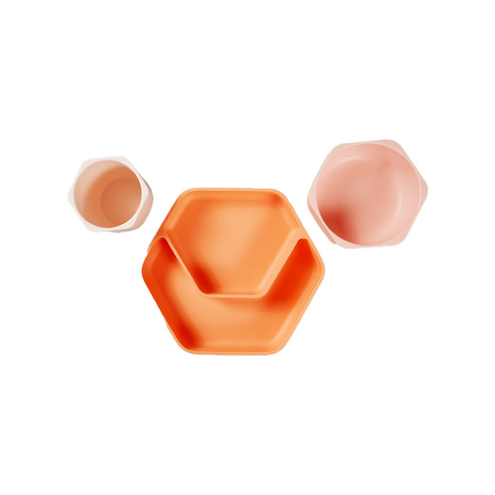 Set Vajilla Coral (Vaso + Bowl + Plato)