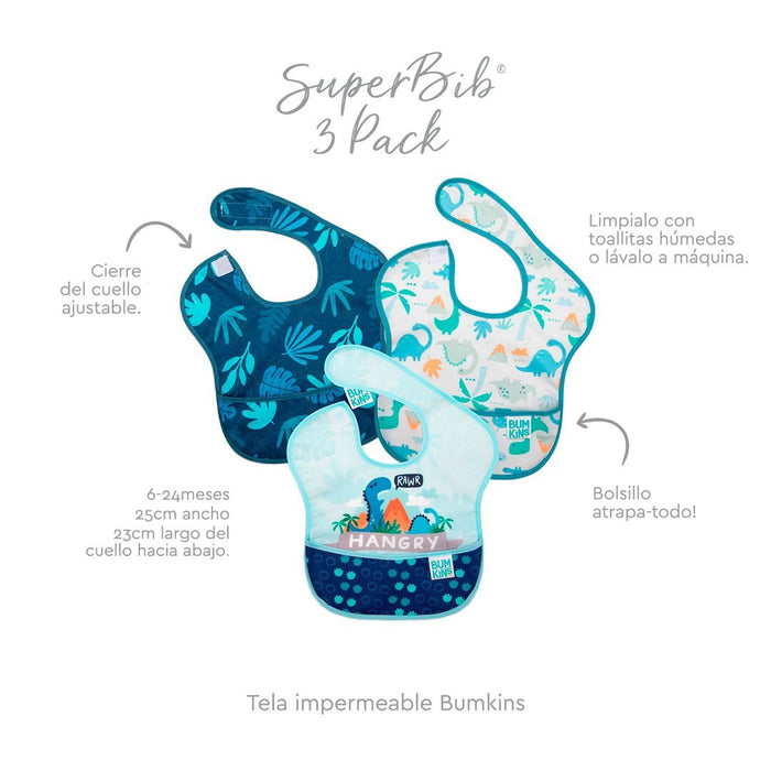 Babero de alimentación Super Bib Pack x3 (6 a 24 meses)