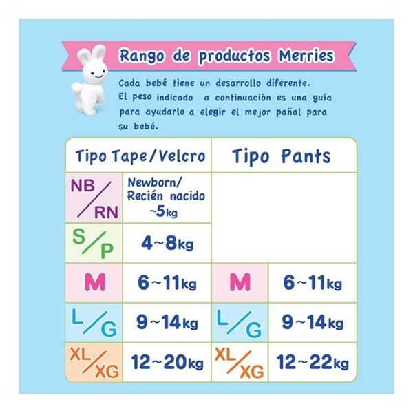 Pañales Merries Velcro S 70 un