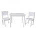 Mesa con 2 sillas blancas de Madera
