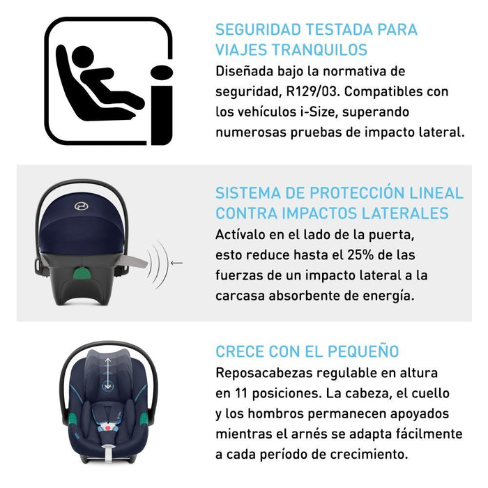 Travel System Eezy S Twist PLUS 2 BLK / SLV + Aton S2 + Base Cybex - Cybex-MiniNuts expertos en coches y sillas de auto para bebé